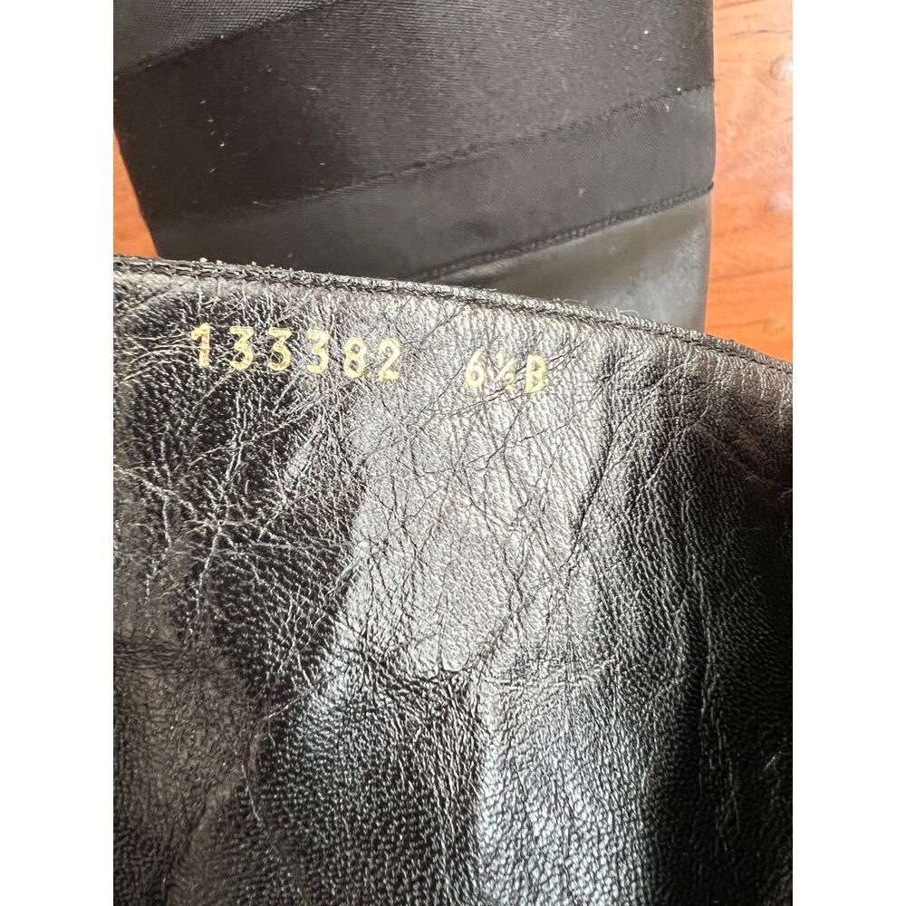 Gucci black leather square toe knee high boots 6.5 - Picture 14 of 15